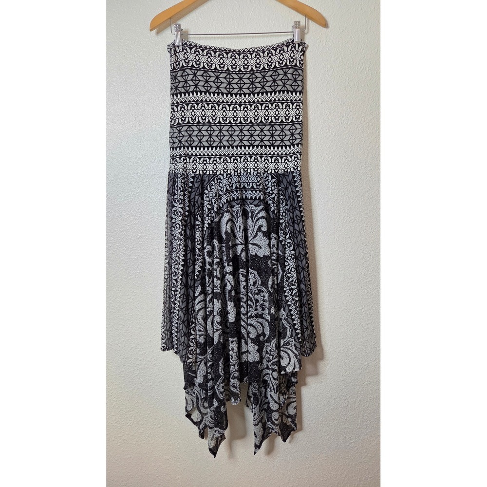 Whimsigoth‎ Fairy Boho Strapless Convertible Dress Skirt Handkerchief Hem Large - Picture 2 of 4